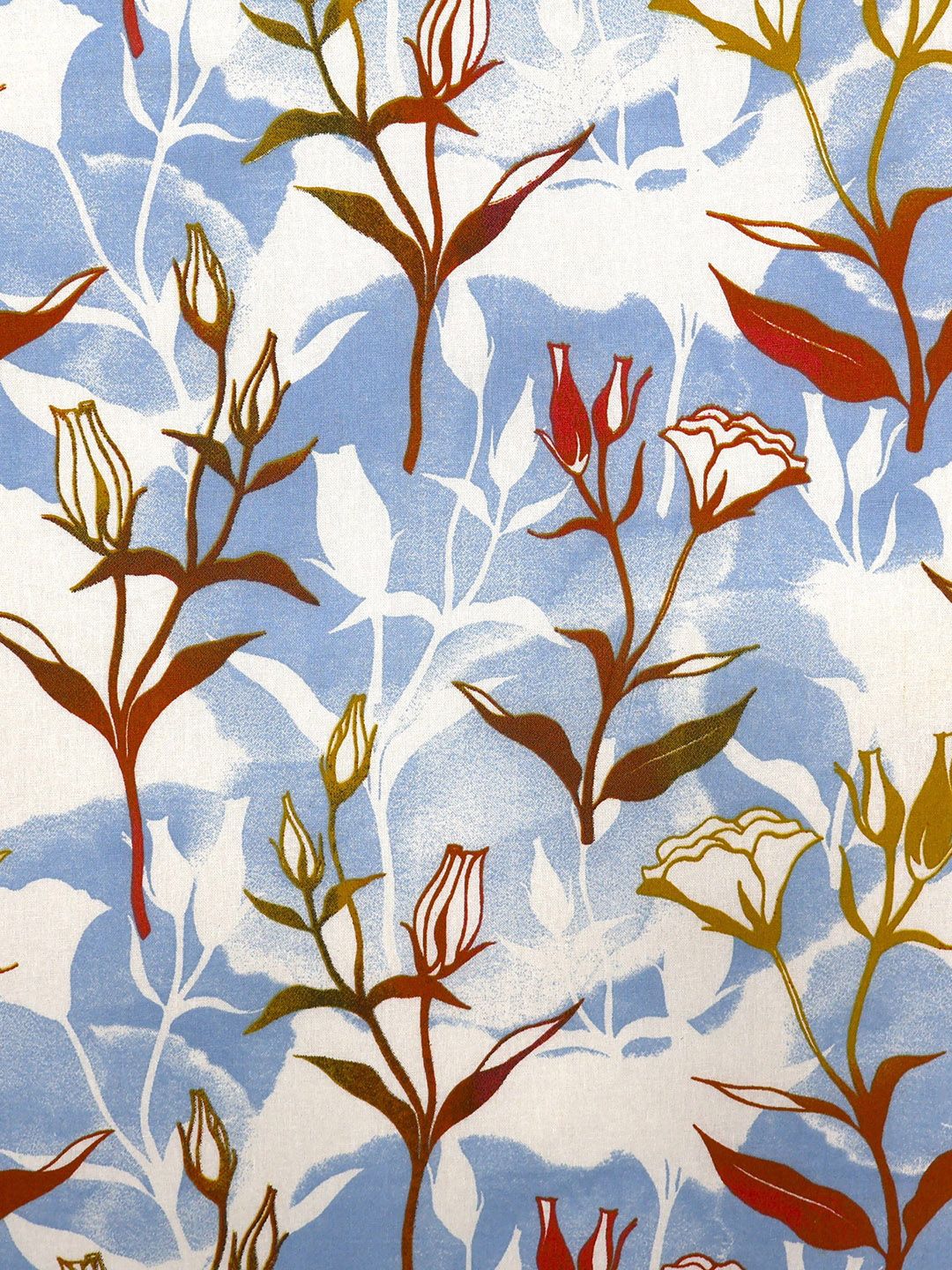 BOMBAY DYEING Blumen Blue Floral 104 TC Cotton Queen Bedsheet Set-2.24 m X 2.54 m