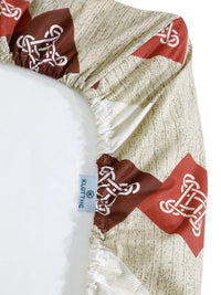 Moda Rapido X KLOTTHE Beige & Red Geometric 400 TC Single Bedsheet with 1 Pillow Covers