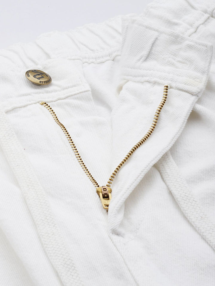 The Indian Garage Co Men Pleated Relaxed Fit Pure Cotton Jeans