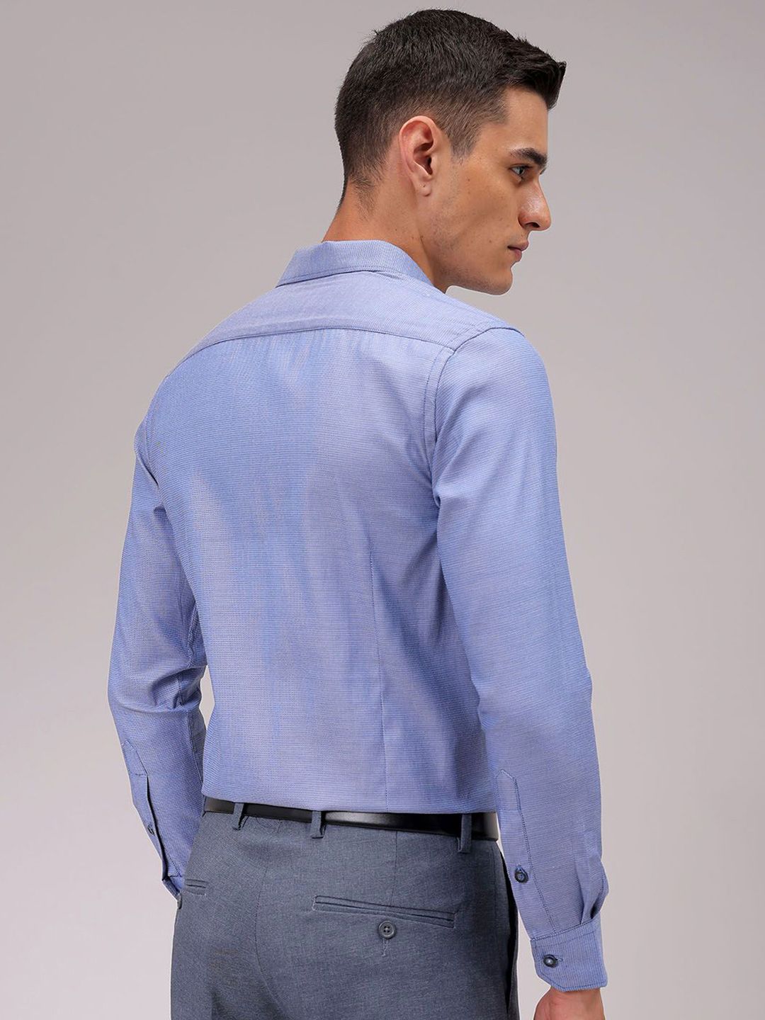 The Indian Garage Co. X Luxe Men Cutaway Collar Solid Slim Fit Formal Shirt