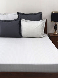 BOMBAY DYEING Rigel living Grey Printed Cotton 400 TC King Bedsheet with 4 Pillow Covers