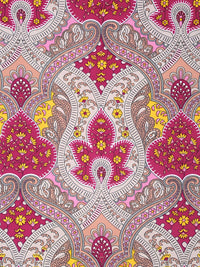 KLOTTHE Red Ethnic Motifs Polycotton 300 TC King Fine Bedsheet with 2 Pillow Covers-98 x 89 inches