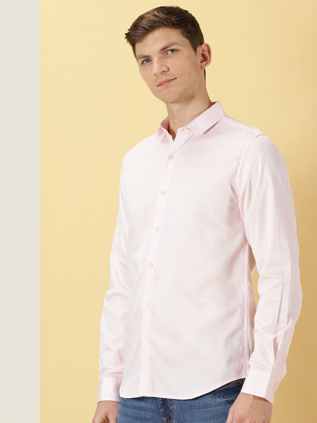 Thomas Scott Classic Slim Fit Spread Collar Casual Shirt