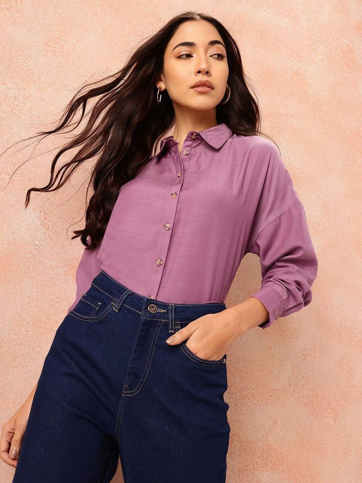 all about you Drop-Shoulder Sleeves Regular Fit Casual Shirt
