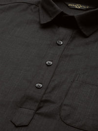 SOJANYA Lelaki Black Solid Pathani Kurta