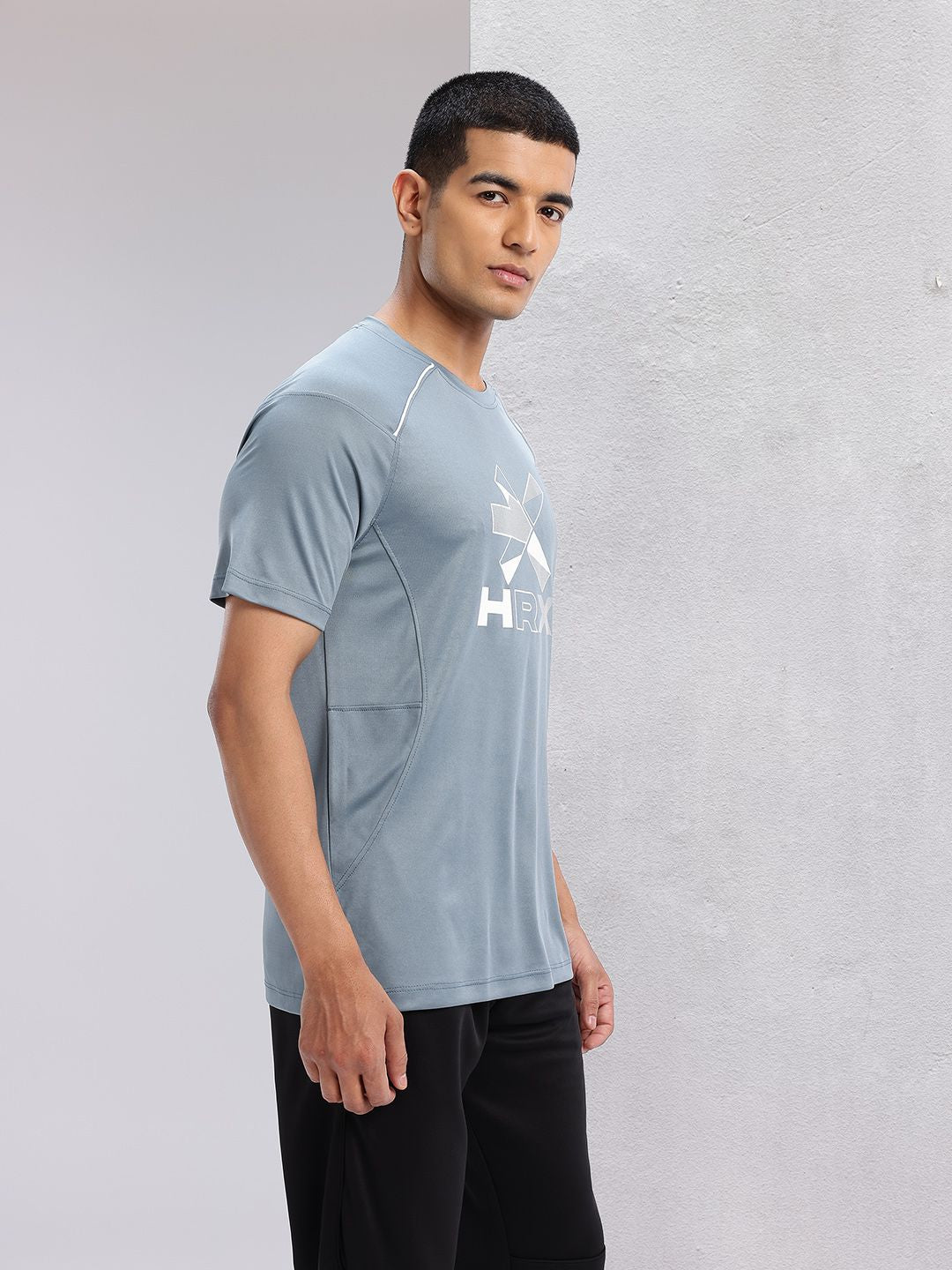 HRX by Hrithik Roshan Brand Logo Print Rapid-Dry Training T-shirt