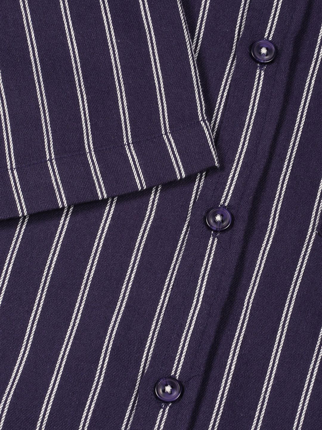 Thomas Scott Men Classic Slim Fit Spread Collar Vertical Striped Cotton Casual Shirt