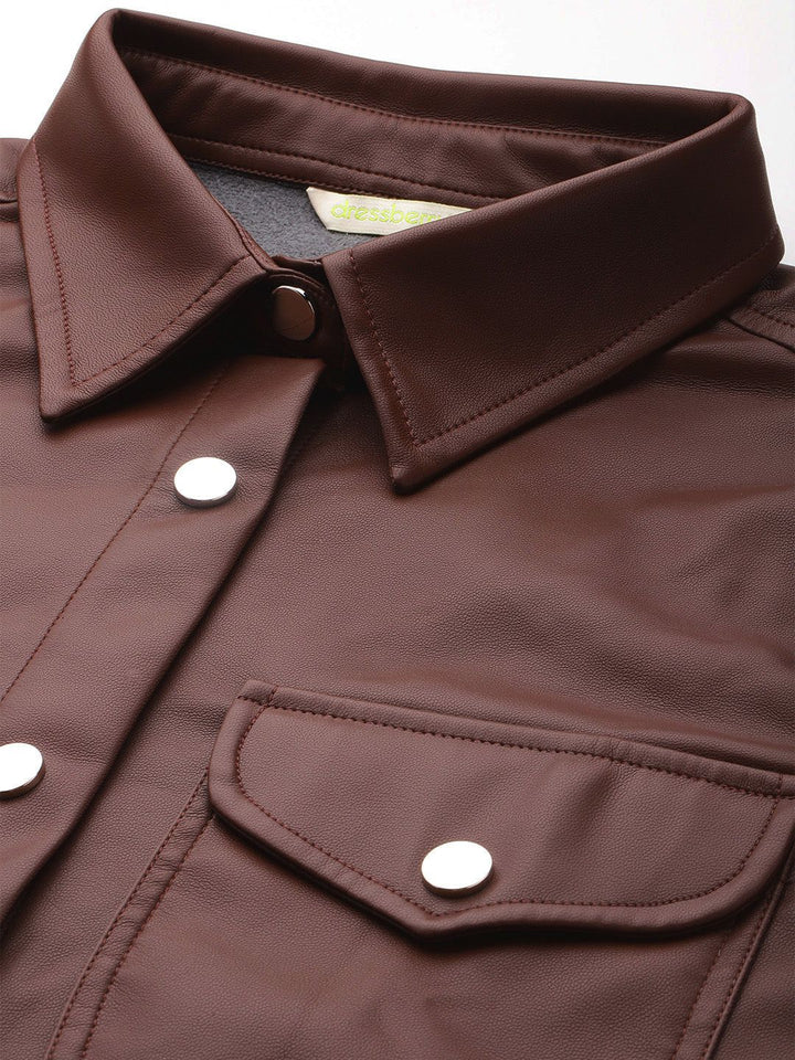 DressBerry Faux Leather Longline Tailored Jacket