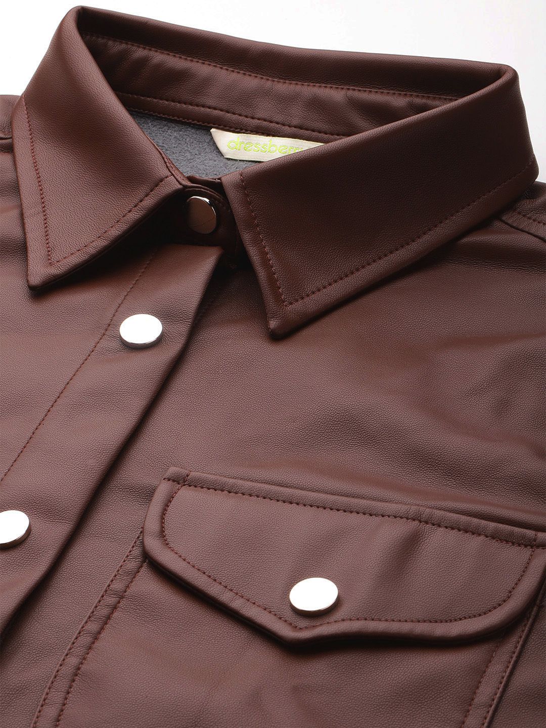 DressBerry Faux Leather Longline Tailored Jacket