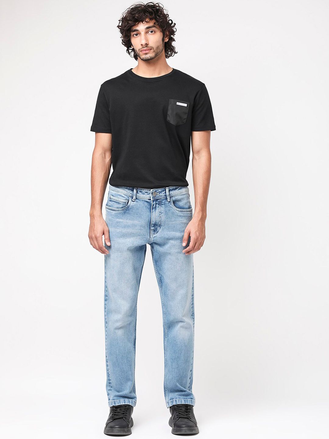 RARE RABBIT Men Polin Regular Fit Stretchable Jeans