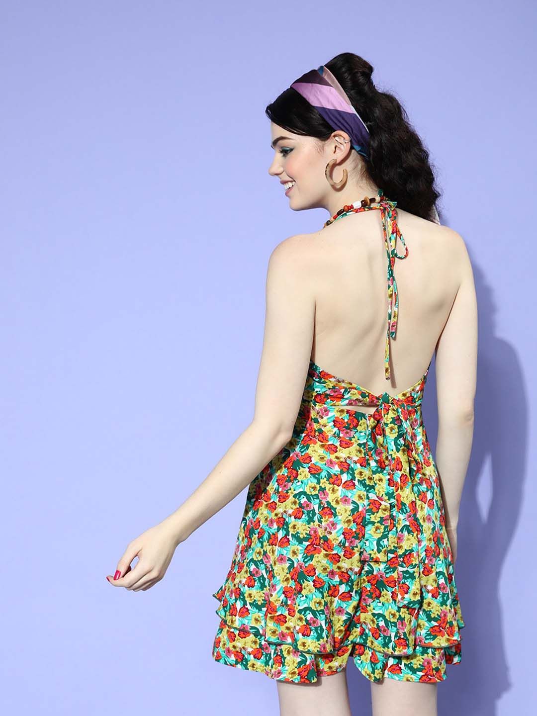 Berrylush Women Charming Red Printed Vacay Attire