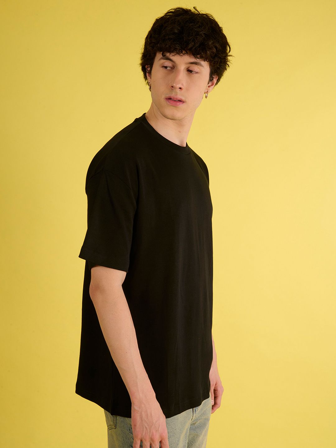 Bene Kleed Men Typography Printed Round Neck Cotton Oversized T-shirt