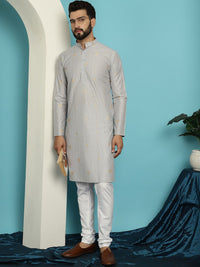 SOJANYA Abstract Printed Regular Jacquard Kurta With Churidar