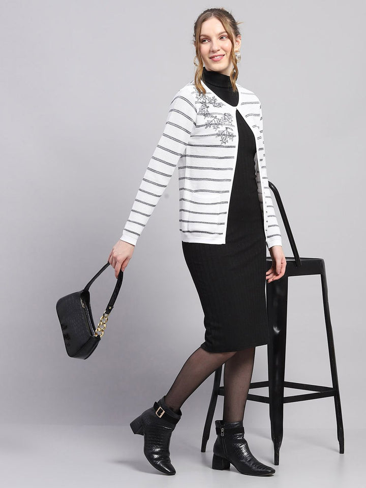 Monte Carlo Floral Design Striped Cardigan
