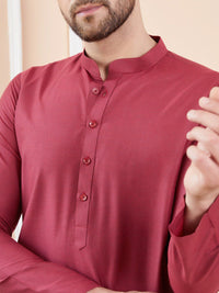 See Designs Mandarin Collar Long Sleeves Thread Work Cotton Kurta