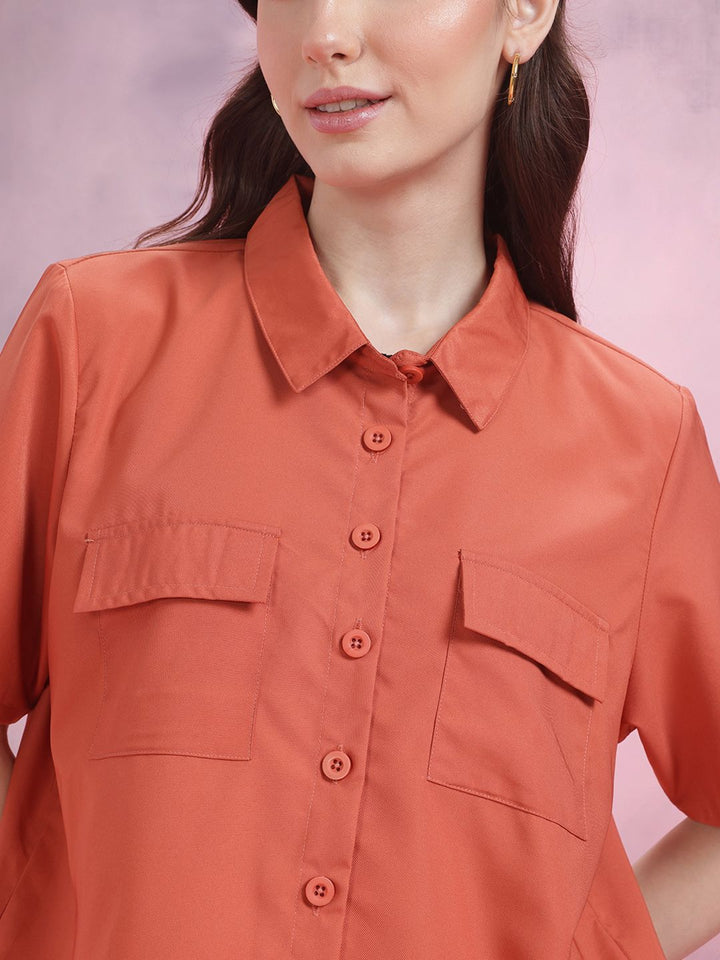 DressBerry Pocket Detailing Shirt with Wide-Leg Trousers
