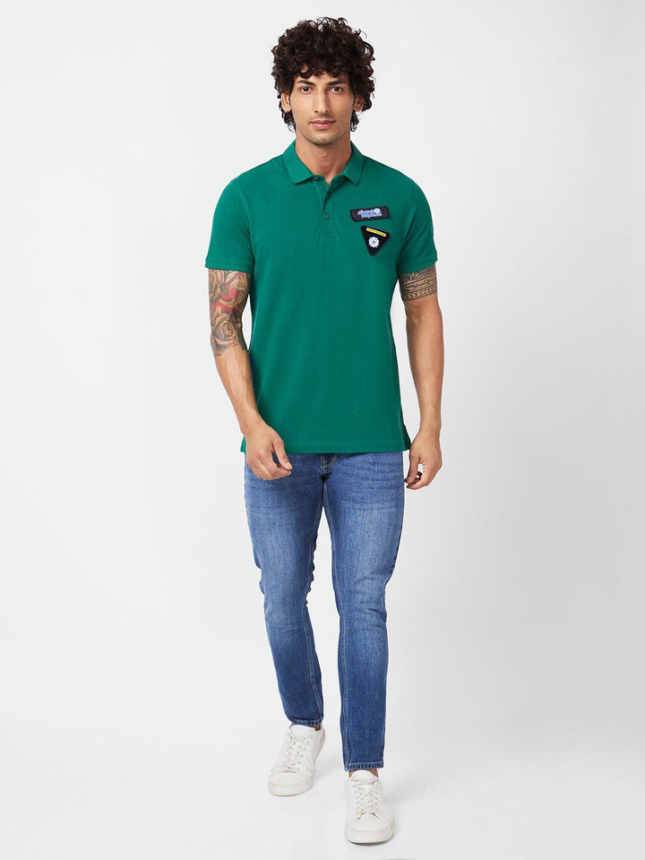 SPYKAR Polo Collar Slim Fit Cotton T-Shirt