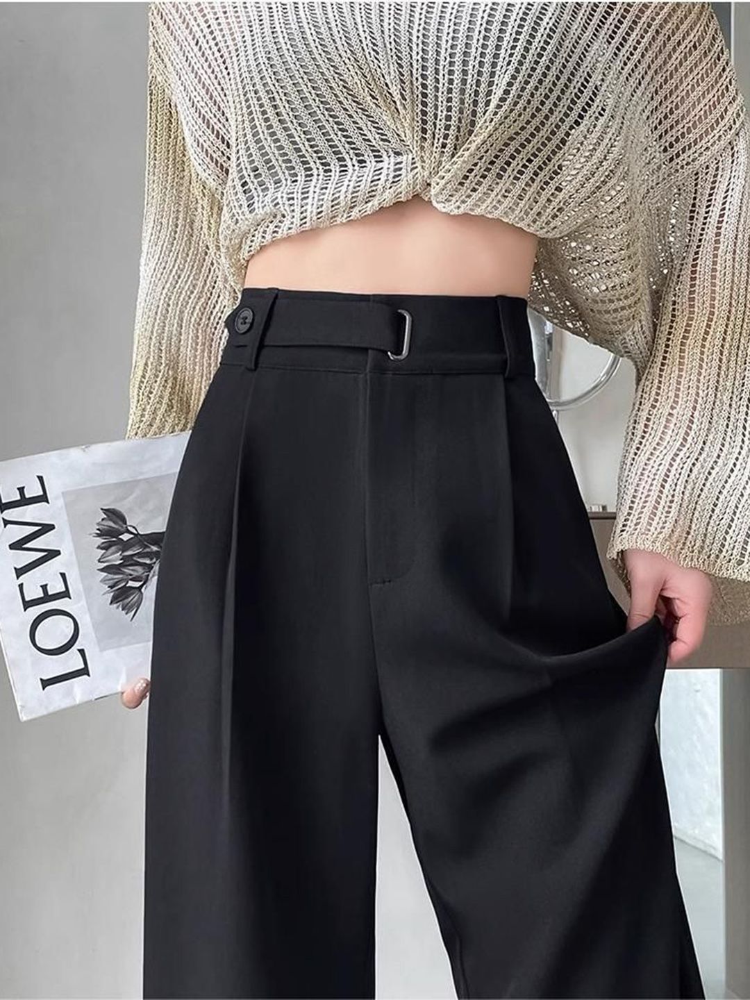 all about you Women Loose Fit High-Rise Korean Pants