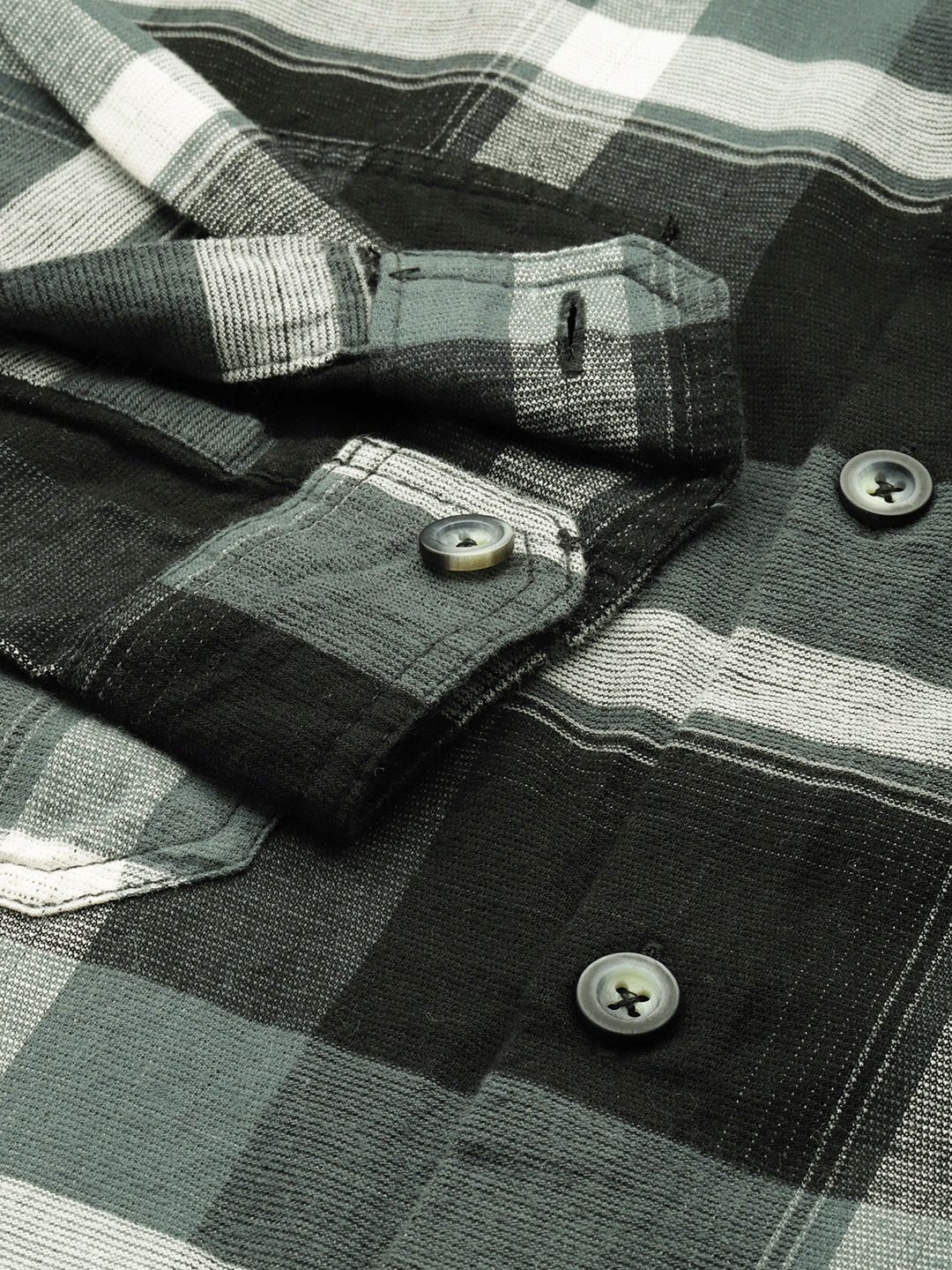 The Indian Garage Co Men Regular Fit Checkered Double Flap Casual Shirt
