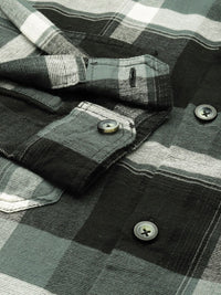 The Indian Garage Co Men Regular Fit Checkered Double Flap Casual Shirt