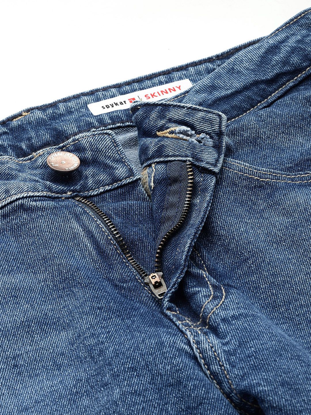 SPYKAR Men Slim Fit Low-Rise Heavy Fade Stretchable Jeans