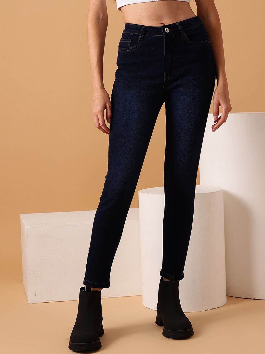 STREET 9 BASICS Women Blue Mid-Rise Clean Look Light Fade Jeans