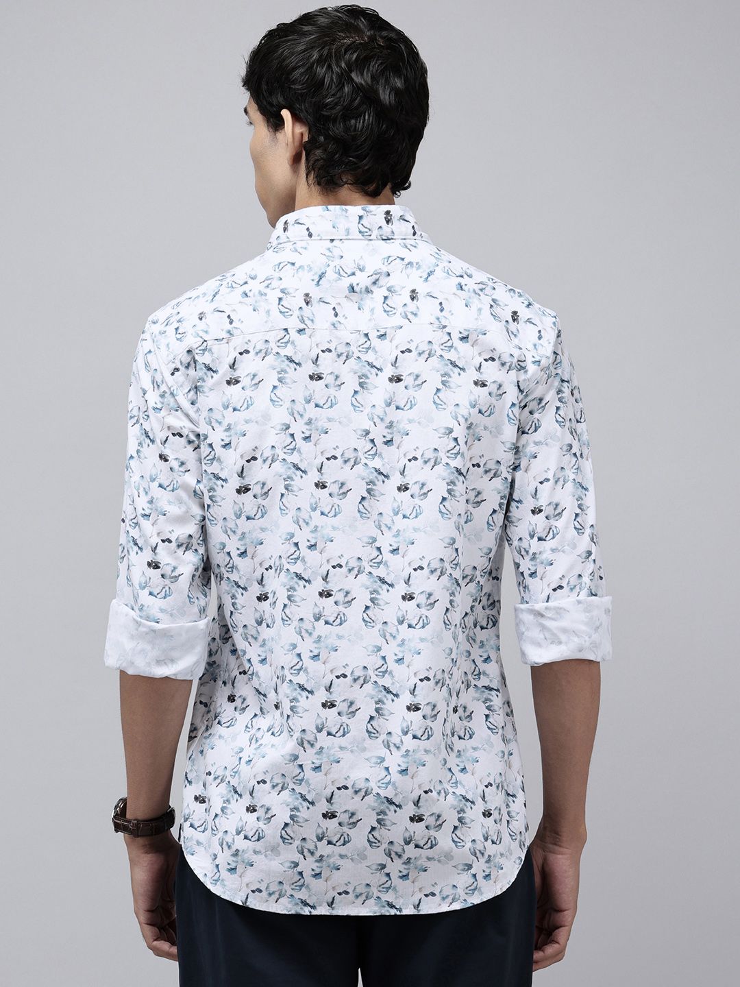 Park Avenue Pure Cotton Slim Fit Floral Printed Shirt