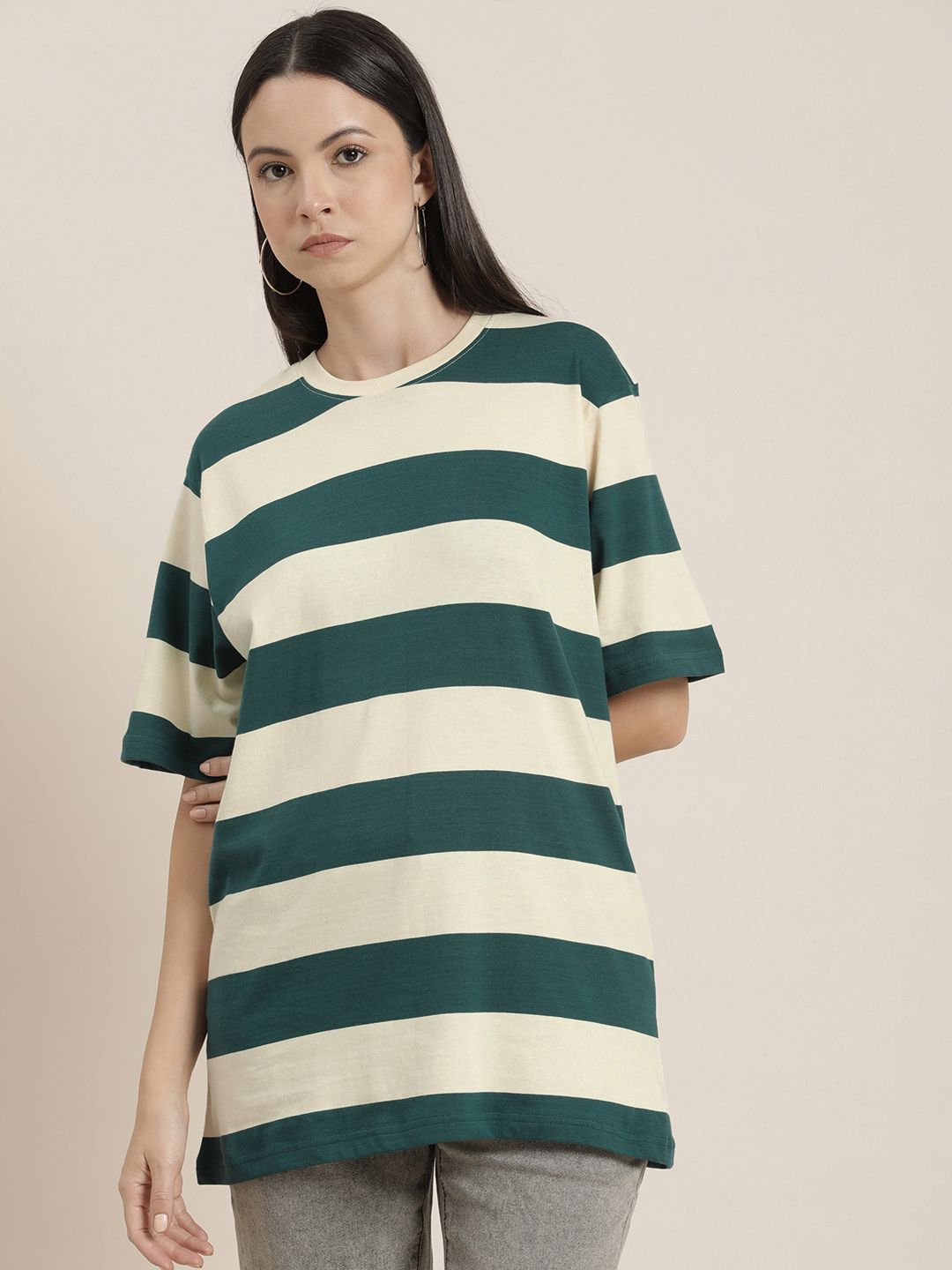 Difference of Opinion Women Striped Loose T-shirt