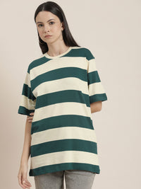 Difference of Opinion Women Striped Loose T-shirt