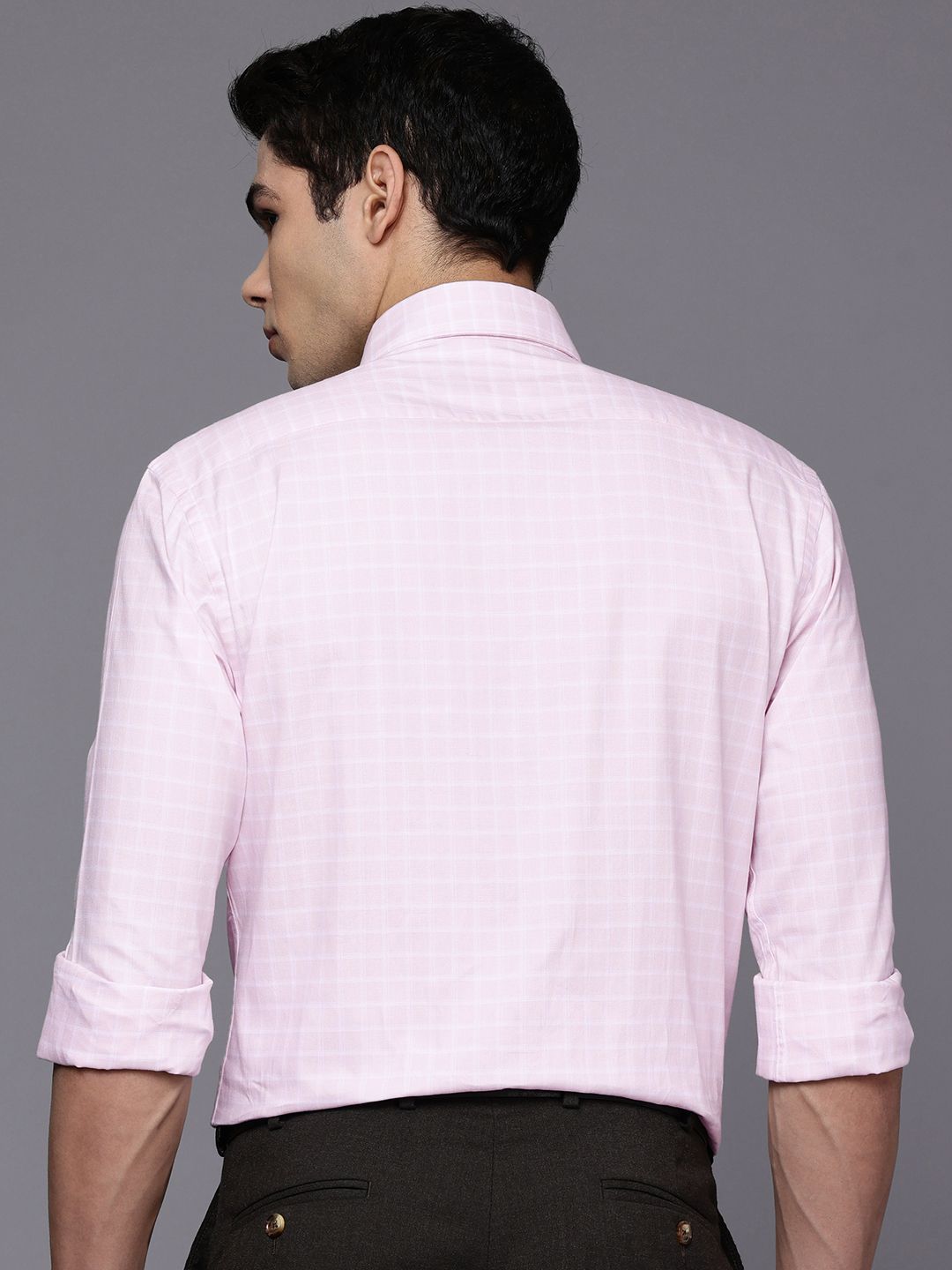 Raymond Pure Cotton Slim Fit Opaque Checked Formal Shirt