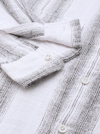 The Indian Garage Co Men Slim Fit Striped Double Flap Casual Shirt