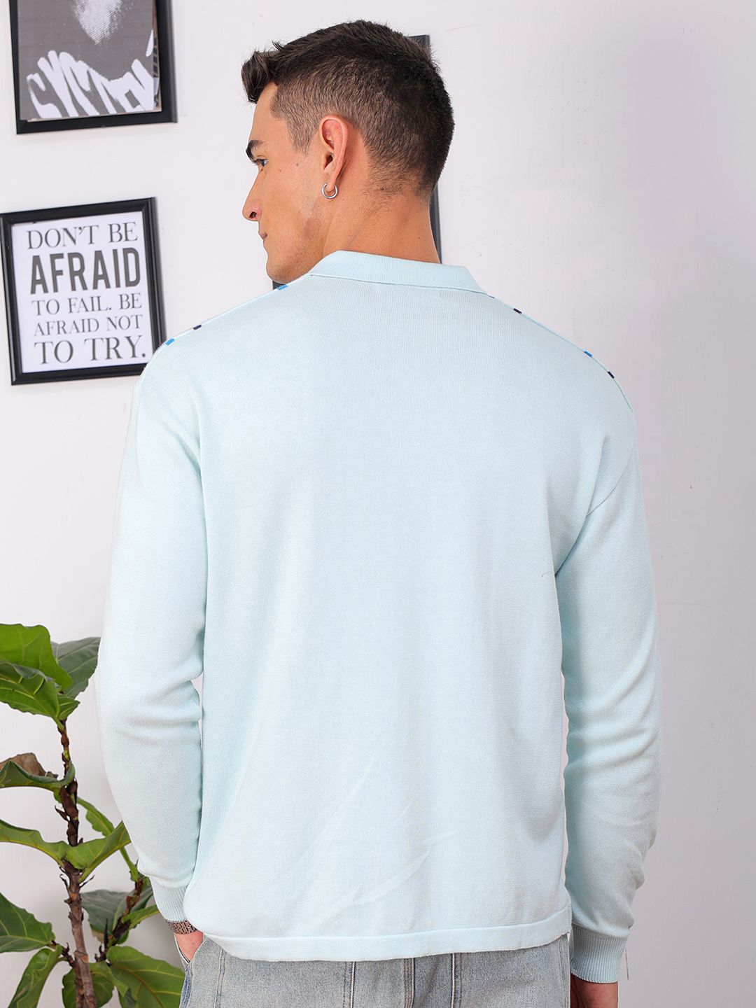 The Indian Garage Co Men Relaxed Fit Striped Flat Knit Polo Resortwear Shirt