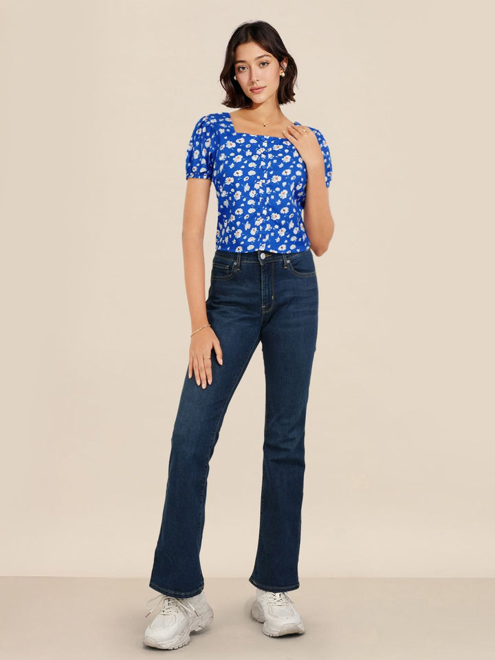 DressBerry Floral Printed Puff Sleeve Top