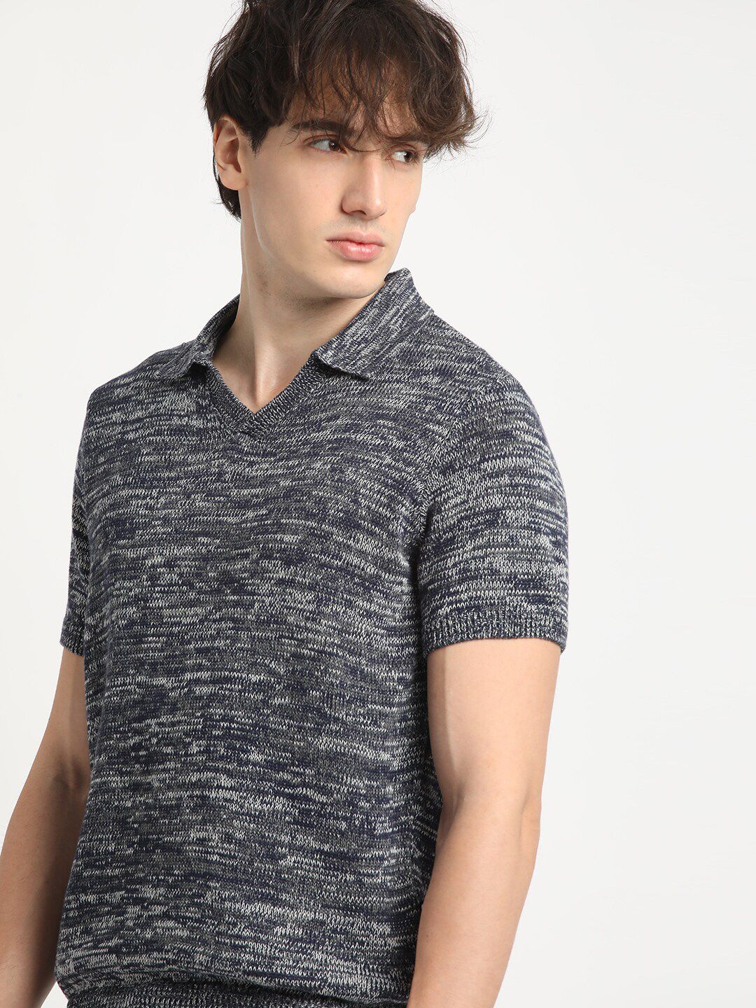 THE BEAR HOUSE Self Design Pure Cotton T-shirt