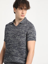 THE BEAR HOUSE Self Design Pure Cotton T-shirt