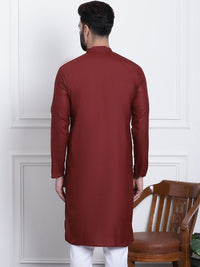 Anug by SOJANYA Men Maroon & White Gotta Patti Kurta