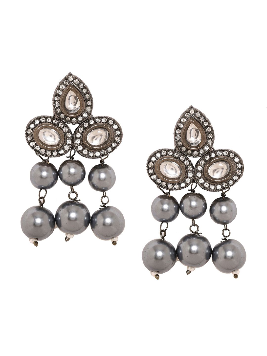 Priyaasi Silver-Plated Kundan Studded Studs Contemporary
