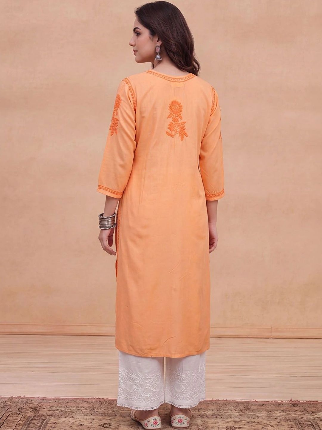 House of Chikankari Women Ethnic Motifs Embroidered Thread Work Kurta