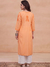 Rumah Wanita Chikankari Motif Etnik Sulam Benang Kerja Kurta