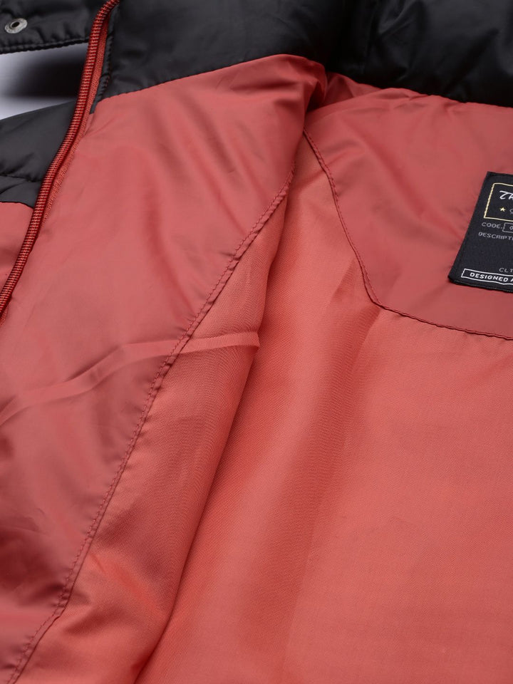 The Indian Garage Co Men Colourblocked Detachable Hood Padded Jacket