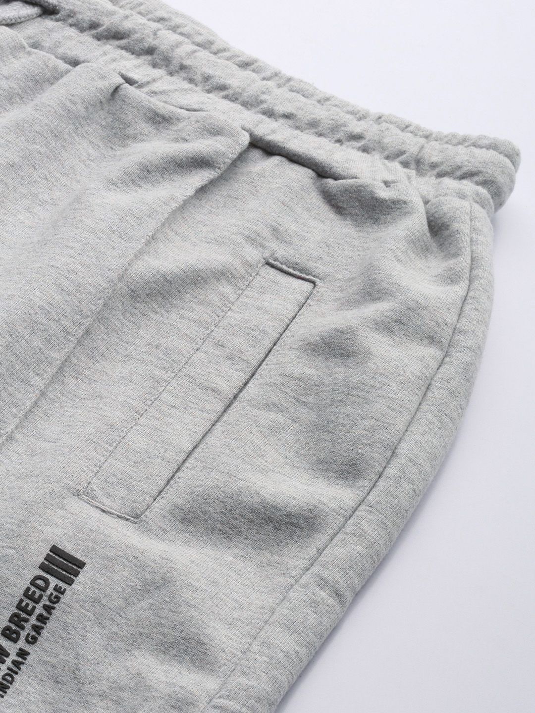 The Indian Garage Co Men Grey Melange Solid Joggers