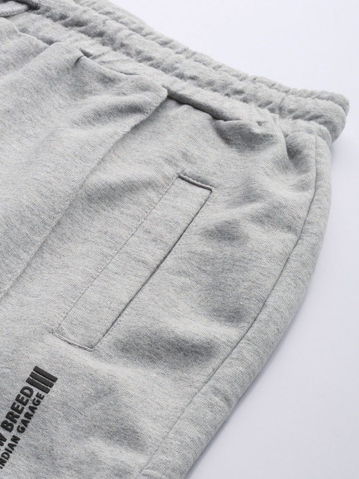 The Indian Garage Co Men Grey Melange Solid Joggers