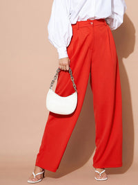 SASSAFRAS BASICS Women Regular Fit Plain Pleated Trousers