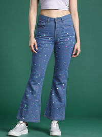 DressBerry Women Slim Flared Stretchable Jeans