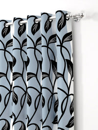 Story@home 2 Pieces White & Grey Printed Door Curtains