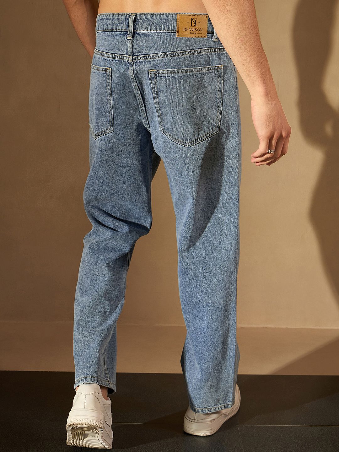 DENNISON Men Smart Baggy Fit Clean Look Cotton Jeans