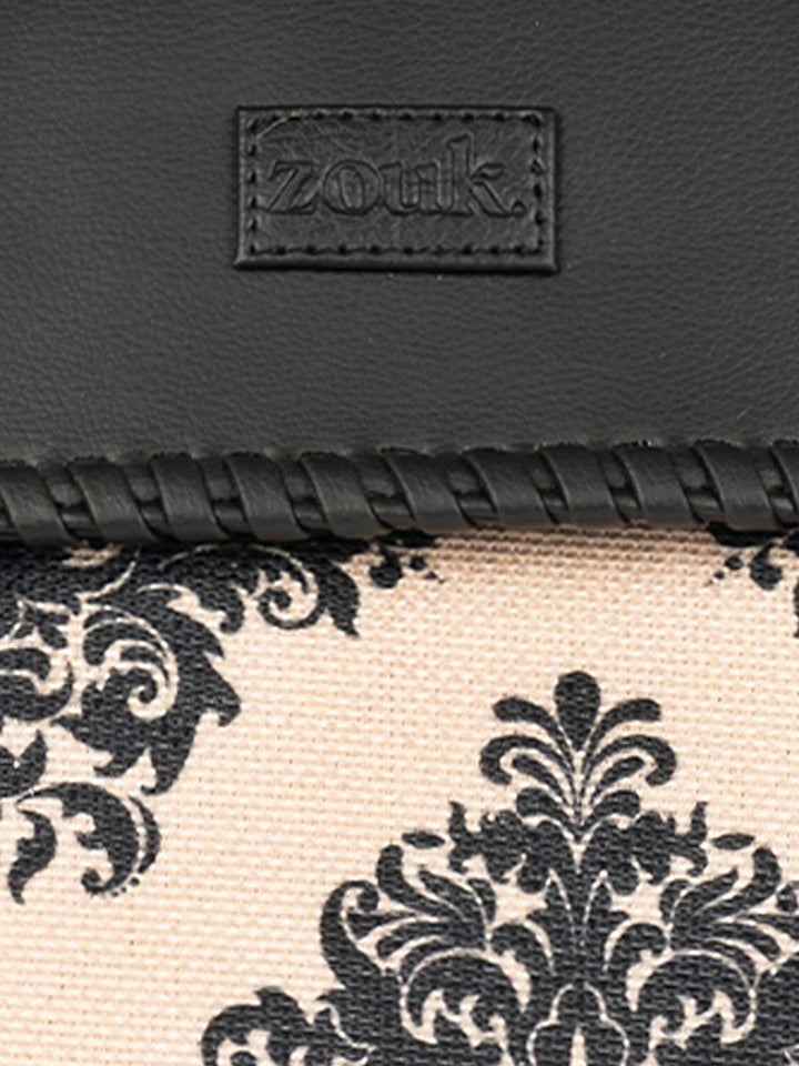 ZOUK Ethnic Motifs Printed Jute Structured Satchel