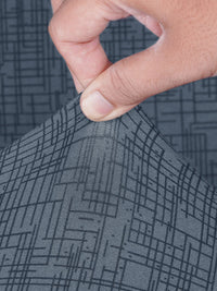 Story@home Grey & Black Printed 4 Seater Stretchable Sofa Cover With Arms