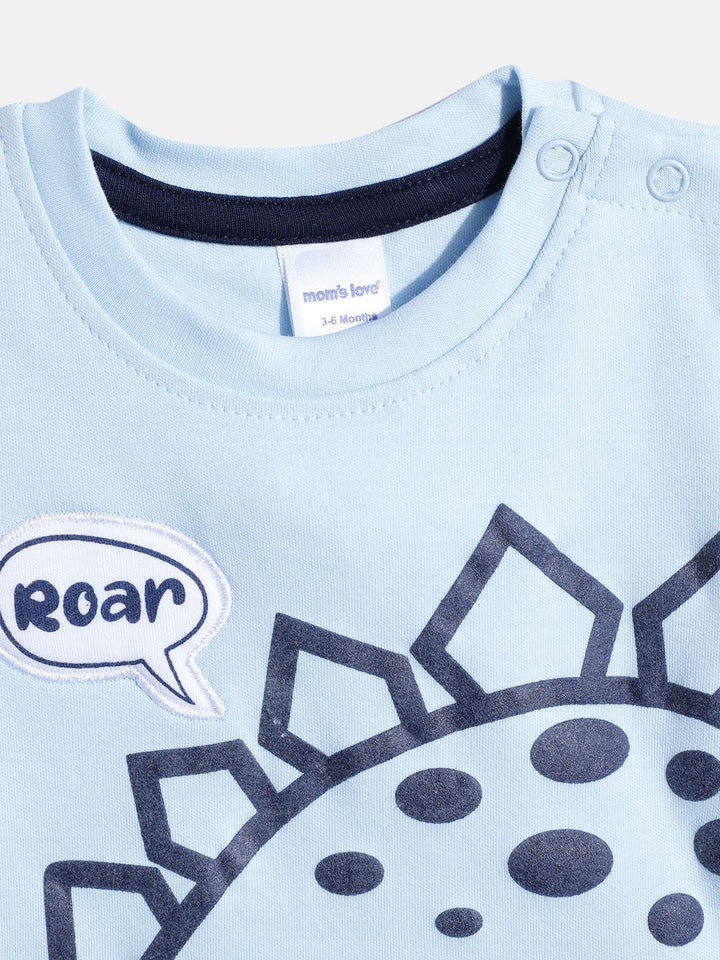 Moms Love Infant Boys Animal Graphic Print Pure Cotton Clothing Set
