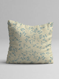 STITCHNEST Green & White Set of 2 Floral Square Cushion Covers